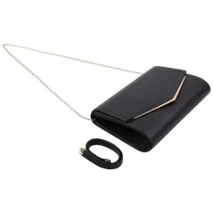 Kopertówki damskie wizytowe pojemne eleganckie BLACK