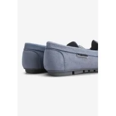 Mokasyny niebieskie buty damskie 8 Paris