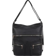 Torebka damska shopper na ramię miejski pojemny BLACK