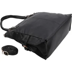 Torebka damska shopper na ramię miejski pojemny BLACK