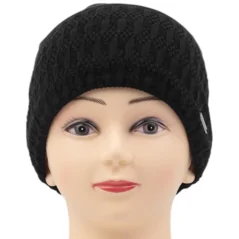 CZAPKA ZIMOWA DAMSKA CIEPŁA BLACK