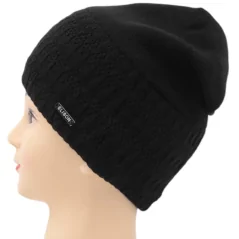 CZAPKA ZIMOWA DAMSKA CIEPŁA BLACK