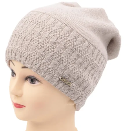 CZAPKA ZIMOWA DAMSKA CIEPŁA BEIGE