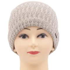 CZAPKA ZIMOWA DAMSKA CIEPŁA BEIGE