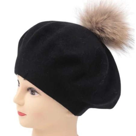 CZAPKA ZIMOWA DAMSKA CIEPŁA BLACK