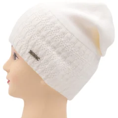 CZAPKA ZIMOWA DAMSKA CIEPŁA WHITE
