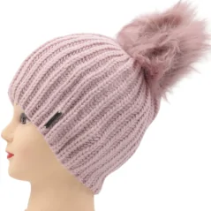 CZAPKA ZIMOWA DAMSKA CIEPŁA PINK