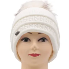 CZAPKA ZIMOWA DAMSKA CIEPŁA WHITE