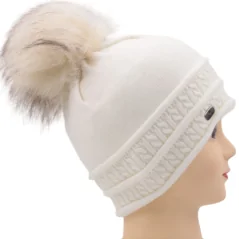 CZAPKA ZIMOWA DAMSKA CIEPŁA WHITE