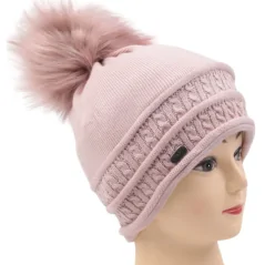 CZAPKA ZIMOWA DAMSKA CIEPŁA PINK