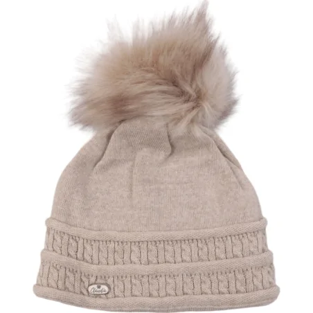 CZAPKA ZIMOWA DAMSKA CIEPŁA BEIGE