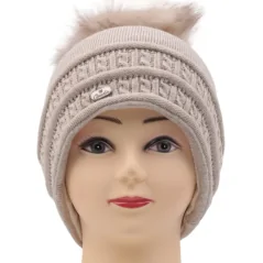 CZAPKA ZIMOWA DAMSKA CIEPŁA BEIGE