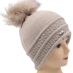 CZAPKA ZIMOWA DAMSKA CIEPŁA BEIGE