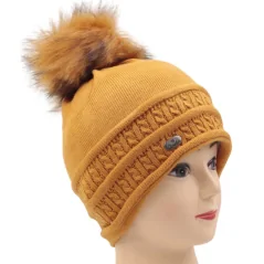 CZAPKA ZIMOWA DAMSKA CIEPŁA YELLOW