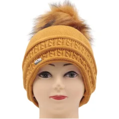 CZAPKA ZIMOWA DAMSKA CIEPŁA YELLOW