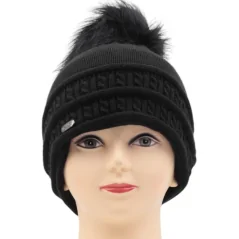 CZAPKA ZIMOWA DAMSKA CIEPŁA BLACK