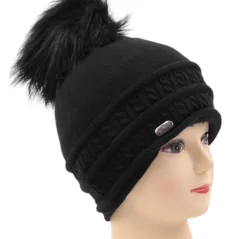 CZAPKA ZIMOWA DAMSKA CIEPŁA BLACK