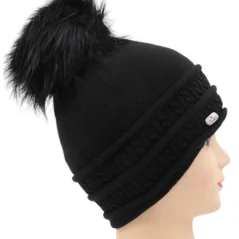 CZAPKA ZIMOWA DAMSKA CIEPŁA BLACK