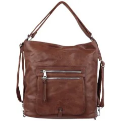 Torebka damska shopper na ramię miejski pojemny BROWN