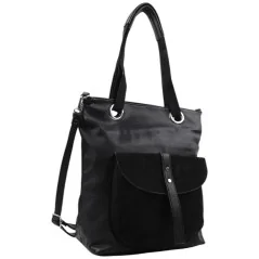 Torebka damska shopper na ramię pojemny miejski BLACK