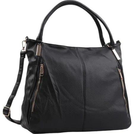 Torebka damska shopper na ramię miejski pojemny BLACK