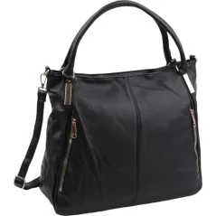 Torebka damska shopper na ramię miejski pojemny BLACK