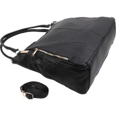 Torebka damska shopper na ramię miejski pojemny BLACK