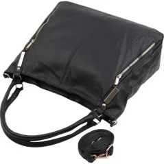 Torebka damska shopper na ramię miejski pojemny BLACK