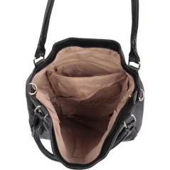Torebka damska shopper na ramię miejski pojemny BLACK