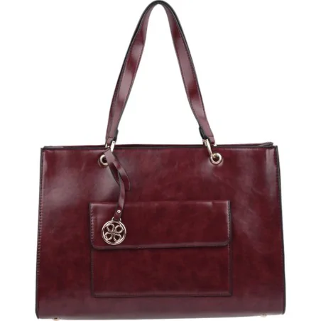 Torebka damska shopper na ramię miejski pojemny WINE RED