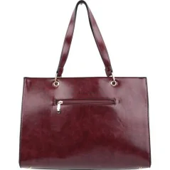Torebka damska shopper na ramię miejski pojemny WINE RED
