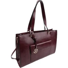 Torebka damska shopper na ramię miejski pojemny WINE RED