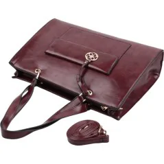 Torebka damska shopper na ramię miejski pojemny WINE RED