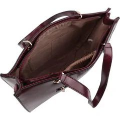 Torebka damska shopper na ramię miejski pojemny WINE RED