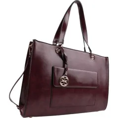 Torebka damska shopper na ramię miejski pojemny WINE RED