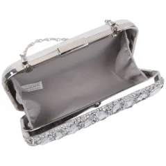 Kopertówki damskie wizytowe pojemne eleganckie SILVER