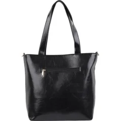 Torebka damska shopper na ramię miejski pojemny BLACK