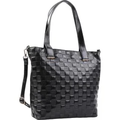 Torebka damska shopper na ramię miejski pojemny BLACK