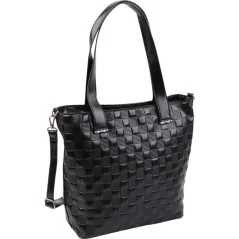 Torebka damska shopper na ramię miejski pojemny BLACK