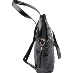 Torebka damska shopper na ramię miejski pojemny BLACK