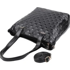 Torebka damska shopper na ramię miejski pojemny BLACK