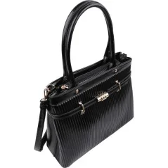Torebka damska shopper na ramię miejski pojemny BLACK