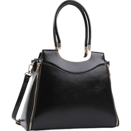 Torebka damska shopper na ramię miejski pojemny BLACK