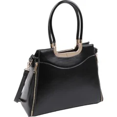 Torebka damska shopper na ramię miejski pojemny BLACK
