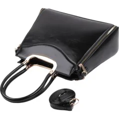 Torebka damska shopper na ramię miejski pojemny BLACK
