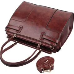 Torebka damska shopper na ramię miejski pojemny BROWN