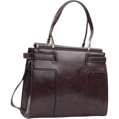 Torebka damska shopper na ramię miejski pojemny COFFEE