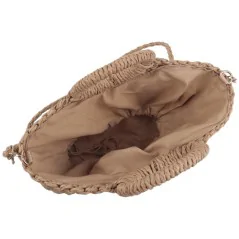 Torebka plażowa słomiana pojemna słomkowa BROWN