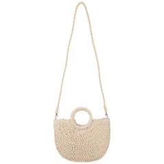 Torebka plażowa słomiana pojemna słomkowa BEIGE