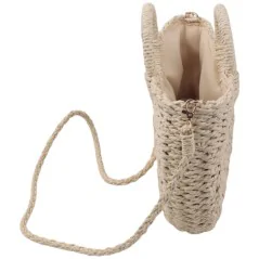 Torebka plażowa słomiana pojemna słomkowa BEIGE